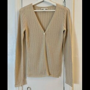 Banana Republic Cable Knit V-Neck silk blend cardigan, size S